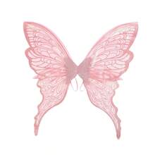 1件闪亮蝴蝶翅膀，嘉年华派对表演道具，闪闪发光的蝴蝶翅膀服装配饰，适用于婚礼、嘉年华仙女服装，金色彩色蝴蝶翅膀，生日礼物，情人节服装 - 彩色 - 查看 9