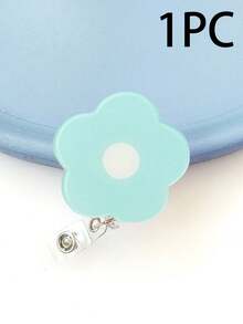 1 Stück bunte Acryl-Blumen-Krankenschwester Einziehbare Clip mit leicht zu ziehender drehbarer Abzeichen-Halterung, Plastik-Ausweishülle mit Clip, Büropersonal, Krankenschwester, Arzt, Studenten-ID-Zubehör, ausziehbarer Schlüsselband-Abzeichen-Clip