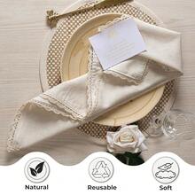 Cloth Dinner Napkins Set Of 12 Cotton Flax Fabric 20x20 Inch - Washable Fall Colors Table Linen Napkin For Christmas, Than1ks 1giving, Wedding, Cocktails Or Everyday Use - Natural,20inchx20inch(Setof12),NaturalBeige - 自然米色 - 查看 5