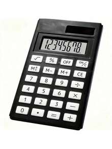 8-Digit Classic Black & White Calculator, - Memory, Square Root, Solar Powered, Suitable For Office, Finance, Student Work, Home Accounting, Practical Tool To Improve Efficiency, Simple & Durable, High Cost-Performance - Multicolor - View 10