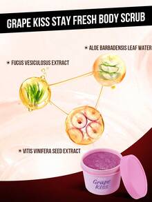 Misslyn POWERLAB 持久清新身体磨砂膏，果香型身体磨砂膏，细腻去角质，甜美香气，滋润柔滑肌肤，温和去角质，果香怡人，令肌肤柔软水润，焕发光彩，温和抛光，蕴含天然果萃精华，保湿，沐浴露，沐浴露 - 01 Grape Kiss Stay Fresh Body Scrub - 查看 4
