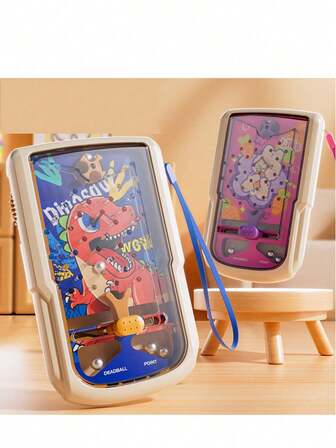 1pc Manual Catch Ball Game Toy, Handheld Pacman Inspired Attention Training Toy, Fun Stress Relief Toy (Lanyard Color Randomly Shipped, Actual Color May Differ From Image)