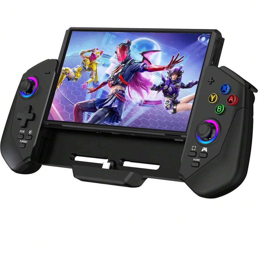 BEBONCOOL JC302 Controller For Switch/OLED, One-Piece Joypad Controller, Hall Effect Switch Handheld Grip, Ergonomic Switch Pro Controllers With LED Light, TURBO, Vibration - JC300 - 查看 1