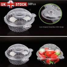 100 SINGLE CUPCAKE BOXES CLEAR MUFFIN HOLDER CASES DOMES CUPS PODS CONTAINERS - Clear - View 3
