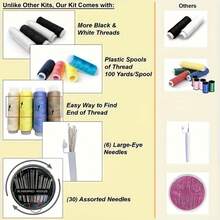 1 Set Portable Sewing Kit, Home Sewing Tool Set, 10pcs/Set Thread Box, Needles, Thread, Hand Sewing Accessories, Suitable For Christmas, Wedding And Other Occasions - Multicolor - View 8