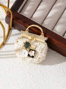 1件优雅创意布艺包饰金色闪亮女士胸针奢华珠宝翻领别针，适合日常佩戴，约会礼物 - 可愛 - 查看 19