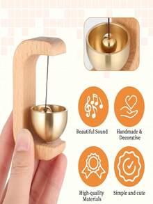 木质风铃门铃，无线免电池门铃 - 无需电源的入户门铃，家居装饰悬挂风铃，日式门铃，入口报警铃，装饰性悬挂铃铛。磁性木质风铃，适用于花园、餐厅和房间。