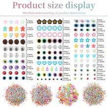 Surtido de cuentas decorativas DIY, disponibles en ojo de gato, flor con cascabel, corazón y bolas, materiales para hacer joyas, pulseras, aretes y colgantes - Juego de accesorios de cuentas - Ver 2