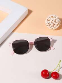 1PC Boys And Girls 4-8Y Casual Semi-Rim Square Fashion Glasses, Suitable For Holiday Outings, Outfit Matching, And Festive Gifts - Multicolor - View 4