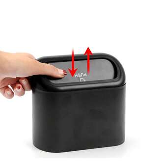 1 Car Trash Can, Push-Button Flip Lid, Sealed Trash Can, Miscellaneous Storage, Multi-Functional Creative Car Front And Rear Row Hanging Storage Bucket, Car Garbage Storage Bucket, Car Supplies, Compact Odor-Sealing Design For Travel And Daily Commute, Hands-Free One-Hand Operation For Drivers And Passengers, Easy-Clean Interior, Space-Saving Hanging And Cupholder Mount Options, Universal Fit For Backseat Door Headrest Or Console, Ideal For Road Trips Rideshare Family Outings Camping Picnics, Practical Holiday Gift For Christmas Thanksgiving And Seasonal Travel