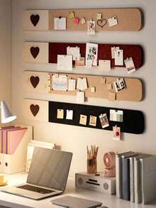 4/1 Set Soft Cork Board With Felt Backing, Comes With Approx. 35 Colorful Push Pins, Bedroom/Living Room/Dorm Decor Memo Board, Photo Display Wall, No Drilling Required Self-Adhesive Easy Installation, Suitable For Home, School, Office Decoration, Christmas, Halloween, Valentine's Day, New Year, Birthday, Anniversary Romantic Decor - Nhiều màu - Xem 12