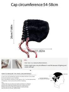 1 căciulă pufoasă tricotată manual pentru femei, groasă și călduroasă, elegantă, versatilă, măgulitoare, design cu clape pentru urechi, toamnă/iarnă