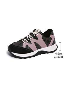 1双女士极简轻便舒适系带运动鞋，2026新款时尚休闲通勤四季防滑橡胶底户外厚底运动鞋 - 黑色 - 查看 6