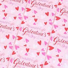 20/40/60pcs Heart & Bow "HAPPY Galentine's Day" Printed Disposable Napkins, Pink Tone With Bow And Red Heart Patterns, Suitable For Friends Gathering, Family Party, Girls' Night, Valentine's Day Cocktail Napkins, Galentine's Day Party Decor, Beverage Napkins, Valentine's Day Singles Party, Etc. - Multicolor - View 2