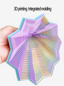 4pcs 3D Printed Polygonal - 3D Foldable Structure, Dual Sensory Soothing And Stress Relief, Desktop Decor, Perfect Gift For Birthday Party And Holidays. Expandable Sensory Relaxation 3D Printed Novelty Spinner - Multicolor - View 2