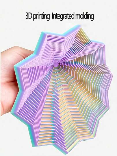 4pcs 3D Printed Polygonal - 3D Foldable Structure, Dual Sensory Soothing And Stress Relief, Desktop Decor, Perfect Gift For Birthday Party And Holidays. Expandable Sensory Relaxation 3D Printed Novelty Spinner