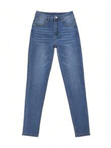 Y2K Sexy High Waist Light Blue Skinny Cropped Jeans, Slim Fit Flattering Stretch Pencil Pants For Women, Festival,Cowgirl Outfit,Jeans,Trousers,Going Out Outfits,Denim Trousers Women,Cowboy Outfit Women,Jeans Women,Curve