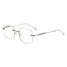 1 Piece Starry Sky Frameless Transparent Lens Women's Glasses, Shiny Galaxy Frame Flat Mirror - 銀色框架 - 查看 7