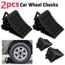 2pcs Heavy Duty Triangular Tire Chocks - Anti-Slip Rubber Parking Wedges, High Strength Design, Suitable For Cars, Trucks, SUVs - Wheel Alignment And Stability, Durable Black Rubber Construction, Enhanced Vehicle Stability, Stylish Tire Chock Design, Sturdy Material, Truck/Car Tire Chocks, Vehicle Parking Stands, Trailer Accessories, Parking Stops - Black - View 7