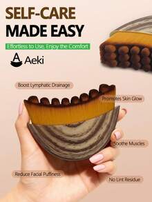 新款淋巴轮廓面部按摩刷，淋巴引流面部按摩刷，适用于下颌线和颈部轮廓，柔软刷毛适合所有肤质，符合人体工学的美容工具，配有便携收纳盒 - 彩色 - 查看 4