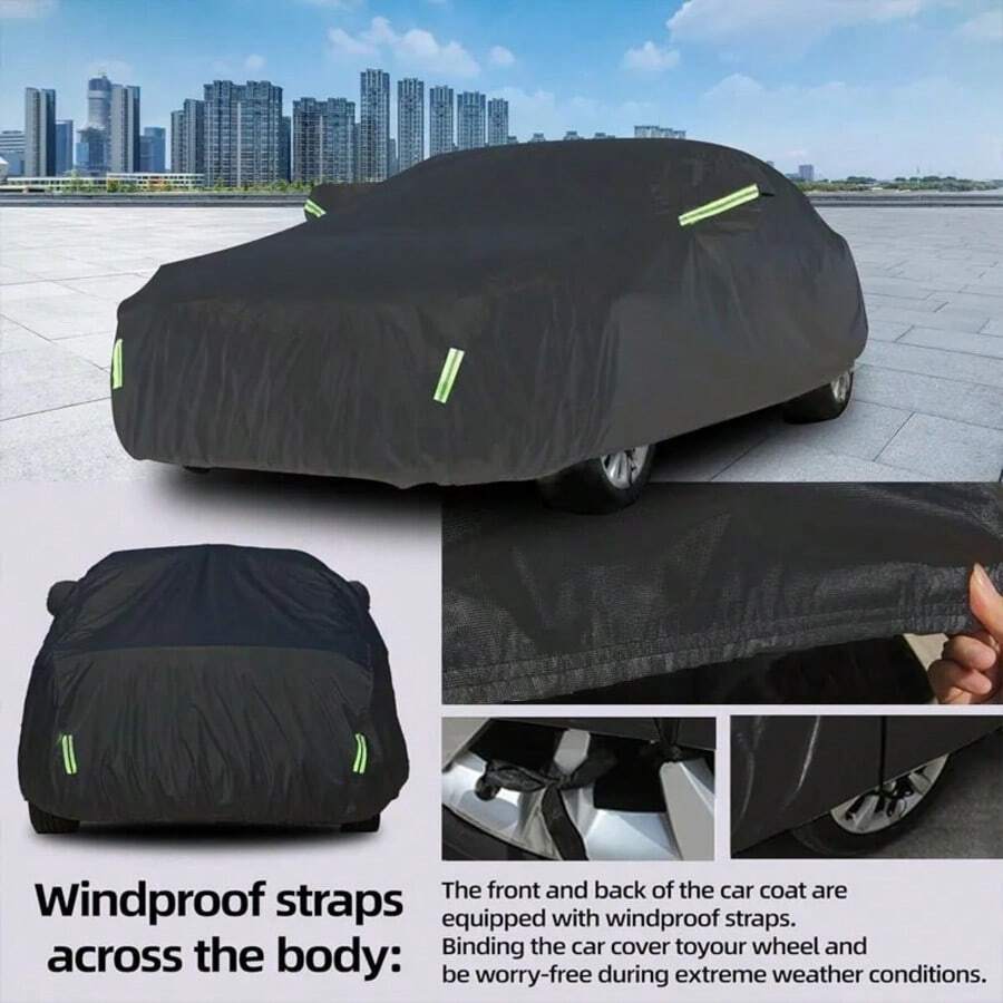 Car Sunscreen, Thermal Insulation, Dustproof Scratch Protection Cover, 190T Oxford Cloth Car Cover, Rain Proof, Snow Proof, Frost Proof, Sunscreen Outdoor Car Cover, All Weather Car Cover - Waterproof, UV Proof, Durable Polyurethane Coated Fabric Car Cover, SUV Off Road Pickup Four Season Universal Protective Cover - A - View 1