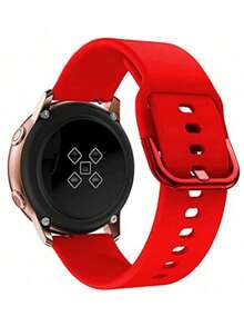 1pc 20mm/22mm Soft Silicone Smartwatch Band, Adjustable Quick Release Wristband Compatible With Samsung Galaxy Watch Active 2 40mm/44mm, Active 42mm/3/4/5/6, Gear S2/S3 Frontier/Classic, Watch GT 2/3/Pro 42mm/46mm, Honor Amazfit GTS 2 BIP - Red - View 3