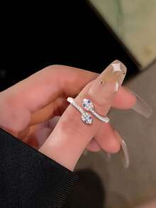 خاتم أفعى قابل للتعديل من الفضة الإسترليني عيار 925، أنيق وبسيط وشامل، مناسب للحفلات والمناسبات والسفر