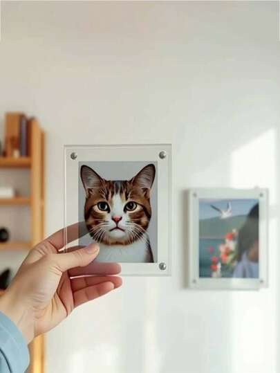 6个磁性亚克力相框，卡片展示架，冰箱贴，DIY透明片，磁性款式，无需安装