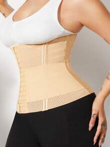 1pc Plus Size Women Shapewear, Waist Trainer, Tummy Control, Butt Lifter, Fitness Bodysuit - Apricot - View 4