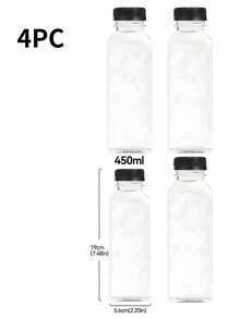 1pc/4pcs/10pcs -120ML/ 250ML/450ML/150ML/500ML-Leak-Proof Clear Plastic Juice Bottles - Perfect For Smoothies,Milk & Homemade Beverages - Juicing Containers,Meeting Daily Drinking Needs And Suitable For Various Scenarios. - Transparent - View 13