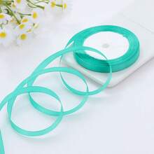 1 Roll 4cm Wide Satin Ribbon With Bowknot For Hair Accessories, Cake Baking, Wrapping, Back To School Valentine Day - Mint Green - View 8