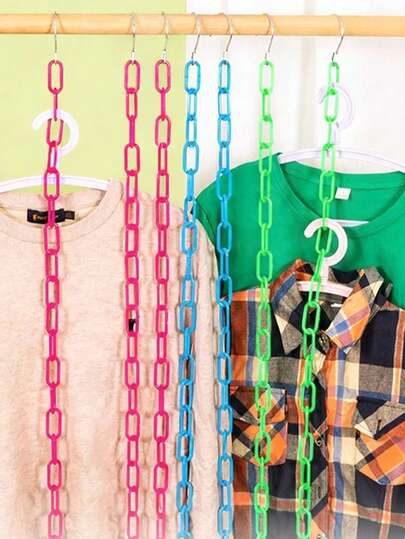 1pc/3pcs Clothing Chain Hanger Hook Closet Organizer Space Saving Hangers For Home, Office & Travel, Portable And Easy To Use