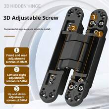 1pc Three-Dimensional Adjustable Cross Hinge Hidden Hinge Invisible Door Closure - Multicolor - View 3