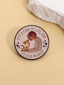 1 chiếc ghim cài áo tráng men "Hãy cùng tìm ra phương thuốc chữa trị sự ngu dốt", ghim cài áo hình kính hiển vi nhà khoa học, huy hiệu cài áo ba lô, quà tặng trang sức khoa học vui nhộn. - Nhiều màu - Xem 7