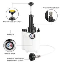 Huini Brake Bleeding 3L Brake Bleeder Kit,Manual Brake Fluid Pressure Bleeder With 1L Brake Fluid Extractor & 2PCS Cylinder Adapter Suitable For Most European Models And ABS Systems - Black and White - View 10