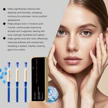 多肽胶原蛋白弹性精华霜 - 微分子抗皱紧致乳液，紧致提拉面部松弛肌肤，保湿抗衰老护理 - 白色 - 查看 5