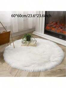 1 Stück runder Wollteppich, weißer runder Teppich, minimalistischer flauschiger runder Teppich, geeignet für Flur, Küche, Waschraum, Badezimmer, Studentenwohnheim, Sofa, Schlafzimmer, Wohnzimmer, Waschtisch, Stuhl, Studentenwohnheim Teppich, modischer Teppich, Raumdekoration, Weihnachtsdekoration, Geschenk, Heimdekoration, Schlafzimmerdekoration