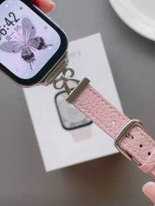 1PC Bow Hollow-Out Leather Strap Compatible With Apple Watch Band 38/40/41 42/44/45 S11 10 42/46mm Elegant Lady Wristband Series 9 8 7 6 5 4 3 2 1 SE