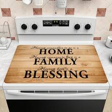 Home Family Blessing Stove Top Rubber Cover For Electric Stove, 28x20.5" Protective Pad, Induction Cooker Glass Ceramic Cooktop Protector, Heat Resistant Anti-Scratch Non-Slip Stovetop Cover, Coffee Mat, Kitchen Extra Counter Space - 家 - 查看 12