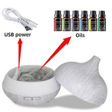 550ml Essential Oil Diffuser  Soundwave Tech, Auto Shut Off, 7 LED Colors With Remote Cool Mist Humidifier For Home & Office - 杏色 - 查看 10