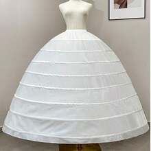 1pc Women's Extra Large Bridal Petticoat With 8 Steel Hoops, Adjustable Boned Voluminous Wedding Dress Crinoline