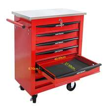 Double Door Clapboardl Multifunctional Tool Trolley - Black & Red (BLAK&RED) - Multicolor 13 - View 4