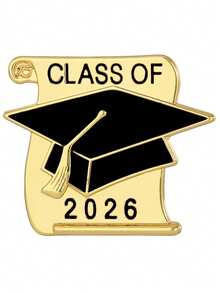 1/5/6 件装创意 2026 毕业季博士帽设计,结合数字/英文标语金属徽章,锌合金滴油学士帽纪念礼物,学生时尚学士制服,帽子,包包礼物胸针,毕业派对礼物。 - 彩色 - 查看 11