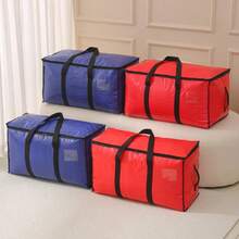 New Large Capacity Storage Bag, Waterproof Moisture-Proof Woven Storage Box For Clothes, Bedding, Sorting,Storage Organizer,Travel Essential - Multicolor - View 1