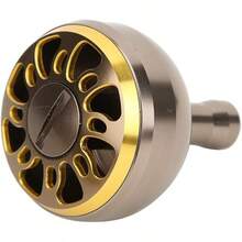 Keenso Perilla de Carrete de Pesca de 38 mm, Perilla de manija de Rueda de Pesca de Metal para carretes giratorios Modelo 2000-6000 MEOS - Café dorado - Ver 7