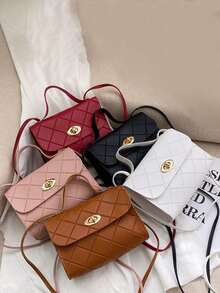 1pc Girl's Handbag & Crossbody Bag, Cosmetic & Phone Pouch, Casual Plaid Small Bag, Ideal Gift - Multicolor - View 1