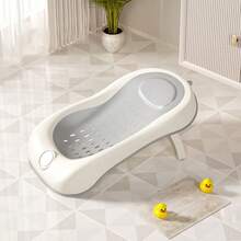 1pc Baby Temperature Sensing Foldable Bathtub, Infant Toddler Children Washing Tub, Newborn Small Kid Home Use Sit & Lie Bathing Basin, Baby Temperature Sensing Bathing Tray, Anti-Slip Bathing Mat - Multicolor - View 14