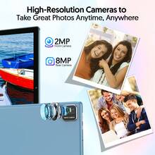 Android Tablet 10 Inch, Android 15 Tablet, 12GB (3+9 Expansion) RAM+64GB ROM 1TB Expand, 6000mAh Battery, 2 In 1 Tablet With Optional Keyboard, Quad-Core Tablet PC, WiFi, 2MP+8MP Dual Camera, 1280*800 FHD IPS Screen - Black Keyboard Set+Blue Tablet - View 6