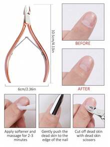 3pcs Stainless Steel Cuticle Nipper, Professional Nail Clipper, Cuticle Trimmer, Cuticle Nipper, Nail Care Tools, For Manicure, Pedicure Nail Supplies,Nail Tools,Nail Art Tools,Back To School,Nails,Nail Tools For Press On Nails - Gold - View 4