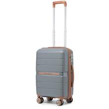 Lightweight PP Hard Shell Suitcase Luggage 20in Cabin Carry On 24in Medium Check In 28in Large Check In 3 Piece Set Spinner Wheels TSA Lock Travel - Grey - View 12